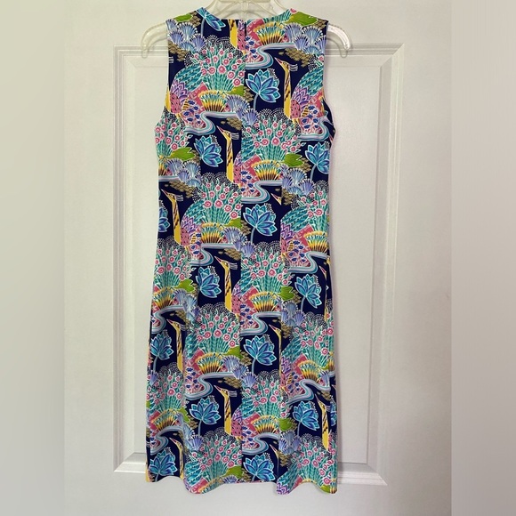 J.McLaughlin Sophia Print Knit Crew Neck Sleeveless Sheath Dress - Picture 2 of 4